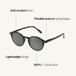 이지피지 선 #D 선글라스 남녀 스퀘어 바이오 베이스 프레임 긁힘 방지 그레이 렌즈 100% 자외선 차단 카테고리 3 보호 기능 포함... 