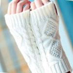 사무실 회사 핸드 워머 예쁜 장갑형 니트 다이아 : 쏘굿텐