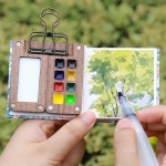 미니 수채화 드로잉 포터블 세트 팔레트 호두 A. 여름 꽃 수채화 세트, A. 싱글 박스 : 해외프로