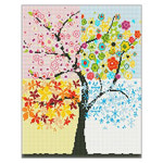 [ON디자인] DIY 풍경 보석십자수 사계나무 40X50 구슬십자수 원석비즈 벽걸이그림 : 온스토어샵