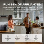 EF ECOFLOW 휴대용 발전소 DELTA 2 Max 2400W LFP 태양광 발전기... 충전 가정용 백업용 2048Wh 발전기(태양광 패널 DELTA 3 Max : 벨리아원