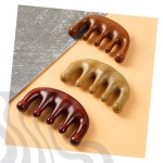 천연 원목 괄사빗 두피 마사지 경락 자극 셀프 케어 나무 빗 헤어 브러시 박달나무 수제 핸드메이드 : joy28