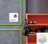 나미상점 신발을 벗고 올라가세요안내판 18x18cm 카페 매장안내판 목욕탕 블랙 : 나미상가