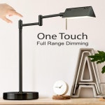 오브라이트 LED 약국 테이블 램프 풀레인지 디밍 12W 360도 스윙 암 책상 독서 공예 작업 ETL 테스트 완료 앤티크 황동(골드) Black... 