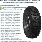 13x4.106 비전향 스노우 타이어가 장착된 타이어 및 휠 어셈블리 u2013 부품 07101238용 중장비 교체 Ariens Classic 24 CE 블로어 2팩과... 