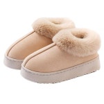 Fuzzy Collar Warm Shoes for Women and Men, Non-slip Fluff Memory Foam Closed-back Winter Slippers, F : 라아키