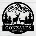 개인 맞춤형 농장 표지판 목장 장식 대형 야외 금속 사슴 농가 성씨와 설정된 날짜의 : routefinder