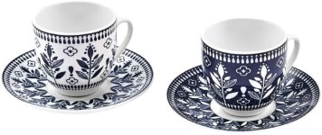 카라카 페이커 터키 커피 컵 세트 6인용 - 소서 12피스 스몰 본 차이나 에스프레소 그리스 아랍 제공에 이상적입니다(2.8온스) Classic... 