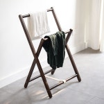 호텔식 원목 수건걸이 접이식 무타공 인테리어 타월랙 플로어 스탠드 A. 소형 소나무 행거 : 클래스딜