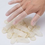 천연 라텍스 파우더프리 정전기방지 손가락 장갑 골무 사무용 네일아트 50p M : H마트