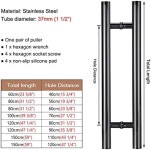 GDMEPMU 헤비 듀티 H형 도어 푸시 바 및 풀 핸들 상업용 헛간 매트 블랙 마감 47 1/4 크기 나무 유리 도어에 이상적임 Black 120cm(47 1/4... 