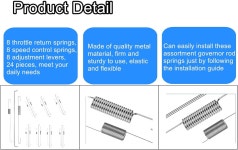 혼다 클론 GX160 GX200 GX210 GX120 GX140 168F 및 170F용 LDCRE 24 팩 스로틀 리턴 스프링 키트 - 자동차 교체 카뷰레터 주지사 속도... 