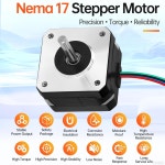 YEJMKJ 10팩 네마 17 스테퍼 모터 1.8 u200C° u200C 2상 고토크 0.28Nm(39.65온스·인치) 바이폴라 42x28mm 1.6A 1.6ω 4-리드 샤프트... 