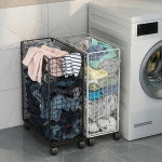 좁은세탁실빨래바구니 기숙사빨래 트롤리바구니 : 시크몰2