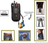 도구 파우치가 있는 URH-801 라디오 벨트 홀스터는 어깨 홀스터로도 작동합니다 - 조절 가능한 파우치는 4-3 /4인치에서 8-1 /2인치 높이의... 