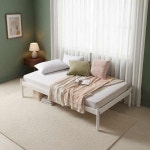 가구산책 스틸 무헤드 침대 SS 1180x450 H7956 매트리스 침실용 스틸 프레임 : 행복배송소