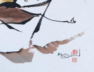 한국화가 김인선 원작 Wild Sprint 03 수묵채색화 말그림 풍수지리 인테리어 액자 : 아트크라우드