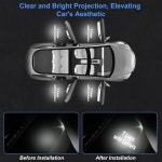 Tesla Model 3와 호환되는 LED 자동차 도어 로고 프로젝터 조명 4팩 HD 밝은 섀도우 퍼들 페이드 환영 없음 : 리송