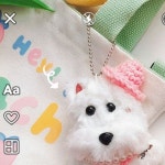 강아지 인형 키링 털실 목도리 가방 장식 키홀더 액세서리 : 홈엔굿즈