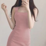 숏 민소매 원피스 여름 미니 니트 H라인 스판 : 쏠쏠스