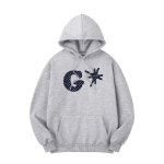 도트 G로고 프린팅 오버핏 후드 티 H0291 : 그루브스텝