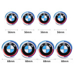 자동차휠캡 4개입 56/68mm 자동차 허브 캡 휠 센터 커버 BMW 호환 3 5 7 시리즈 M M3 M5 M6 F01 F20 F10 X5 허브캡 장식 액세서리... 