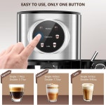 COWSAR 에스프레소 머신 20바 상업용 라떼 & 카푸치노 자동 밀크 프로더 분쇄 커피 캡슐 듀얼 보일러 57온스 물탱크 가정용 익스프레스... 
