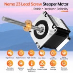 YEJMKJ 네마 23 스테퍼 모터 TR8x8 100mm T8 리드 스크류 1.8 u200C° u200C 2 상 고토크 1.1Nm (155.77온스·인치) 바이폴라 4.2A... 
