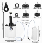 진공 펌프 1L 폐기물 병 및 마스터 실린더 어댑터 4개가 포함된 Diegimr 11pcs 3L 브레이크 블리더 키트 - 대부분의 차량을 위한 1인 압력... 