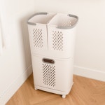 Ucart 2단 빨래바구니 이동식 바구니 세탁 빨래통 대용량 : 유카트