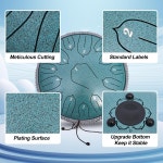 ANGELBECKE 스틸 텅 드럼 - 13인치 15음 C키 핸드팬 타악기 음악 교육... 콘서트 심신 치유 요가 선(마라카이트)을 위한 악보 포함 : 지구상점몰