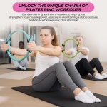 저항 밴드가 있는 Seenelling 18Pc 필라테스 링 및 볼 세트 홈 운동 장비 11.8인치 매직 서클 패딩 핸들 근력 토닝 유연성을 위한... 