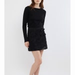 미니멀 캐주얼 BLACK BOUCLE JACQUARD SUITING MINI SKIRT (F9275 099) (블랙 부클 자카드 슈팅 미니 스커트) : AURIVIA