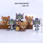 톰과제리 차량용 피규어 카용품  6개 Q버전 고양이와 쥐 애니메이션 비닐 인형 수제 대형 톰과 제리 장난감 재미있는 자동차 케이스 케이크 작은... 