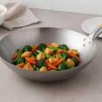 소로 에센셜 - 나무 손잡이가 있는 14μ201D 탄소강 웍 팬 중국식 볶음 조리기구 소트 스토브탑 요리 가정용 주방 레스토랑에 이상적임... 