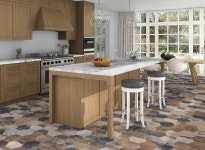 8.75x10 매터혼 헥사곤 컬렉션 빈티지 우드 믹스 도자기 벽 바닥 타일(9개들이 팩) : 하이퍼직구1