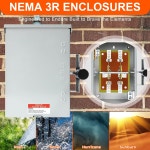 업그레이드된 200암페어 2극 수동 변속 스위치 120볼트/240볼트 48 000와트 실외 및 실내용 NEMA 3R 표준 충족 통합 중립 기능 포함 : 업캐치