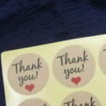 감사 스티커 크라프트 원형 하트 패키지 포장 봉투 카페 베이커리 선물 답례품 고마움 표현 라벨지 : 다른맘 마켓