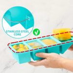 아이스 몰드 틀 귀여운 모양 4개의 실리콘 냉동고용 - 강화된 강철 가장자리가 있는 수프 큐브 남은 음식 소스 캐서롤 식사 준비용 : 모모컴파니