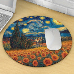 뉴트리아 동물 기니피그 카피 바라 pc방 게임방 마우스 장 패드 매트 굿즈 별이 빛나는 밤 해바라기 라운드 미끄럼 방지 데스크 사무실 책상... 