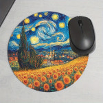 뉴트리아 동물 기니피그 카피 바라 pc방 게임방 마우스 장 패드 매트 굿즈 별이 빛나는 밤 해바라기 라운드 미끄럼 방지 데스크 사무실 책상... 