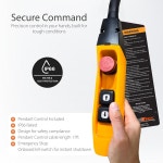 프로윈치 1톤 전기 체인 호이스트 – 단일 속도 헤비 듀티 H4 듀얼 전압 208/480V 3상 13피트 팅 높이 G100 니켈 IP55 ASME B30.16 산업용... 