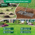 푸너 잔디 평준화 갈퀴 흙 모래 퇴비 자갈 강철 조절 가능한 손잡이 뒷마당 정원 농장 골프장을 위한 수평 야드 도구 : 성수쌀롱