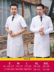흰색 가운 실습복 물리치료사 간호사복 빅사이즈 반팔 의사  여성용 긴팔 얇은 버튼 소매 S : 알뜰하루01