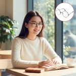 남자 패션 안경테 가벼운 알없는 안경 메탈 데일리 동그란 : 덧샘