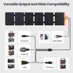 FlexSolar 60W 접이식 태양광 패널 USB-C /USB-A QC3.0 /DC 20-28V 포트를 갖춘 휴대용 충전기 휴대폰 소형 발전소와 호환되는 RV 캠핑... 