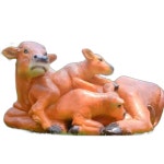 소 조각상 동물 장식품 조형물 가축 조경 인테리어 59x40x30cm : 신속배송대행