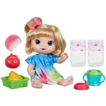 Baby Alive Fruity Sips 인형 사과 만 3세 여아용 장난감 30.5cm12인치 아기 세트 음료 습식 역할 착즙기 이상 아동용 금발 머리 248794... 