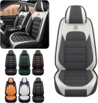 닛산 쥬크 2012-2017용 스 가죽 카시트 커버 방수 소프트 통기성 PU 시트 커버그레이 & 화이트 프론트 세트 Front Set Black&Green... 