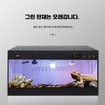 도마뱀 사육장 파충류 비바리움 거북이 케이지 사육통 펫 하우스 카멜레온 온도조절 표준형 40x30x30 블랙 온도계 포함 : 우윤팜 스토어